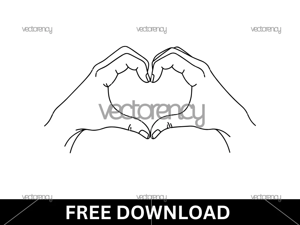 Heart Hands SVG Free Download, Gesture, Sign