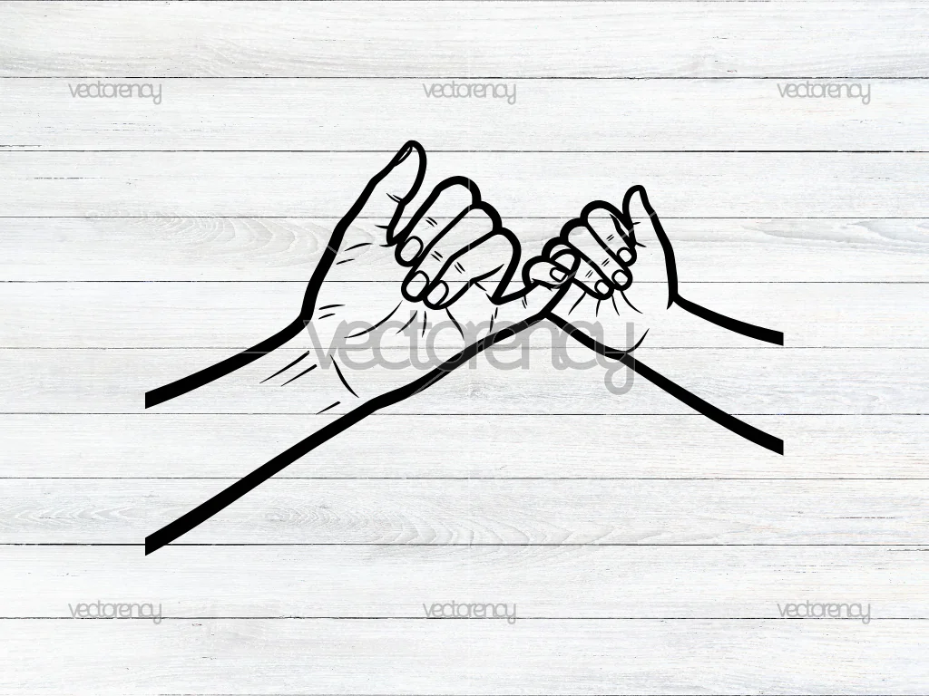 Mom and Daughter Promise Hand SVG