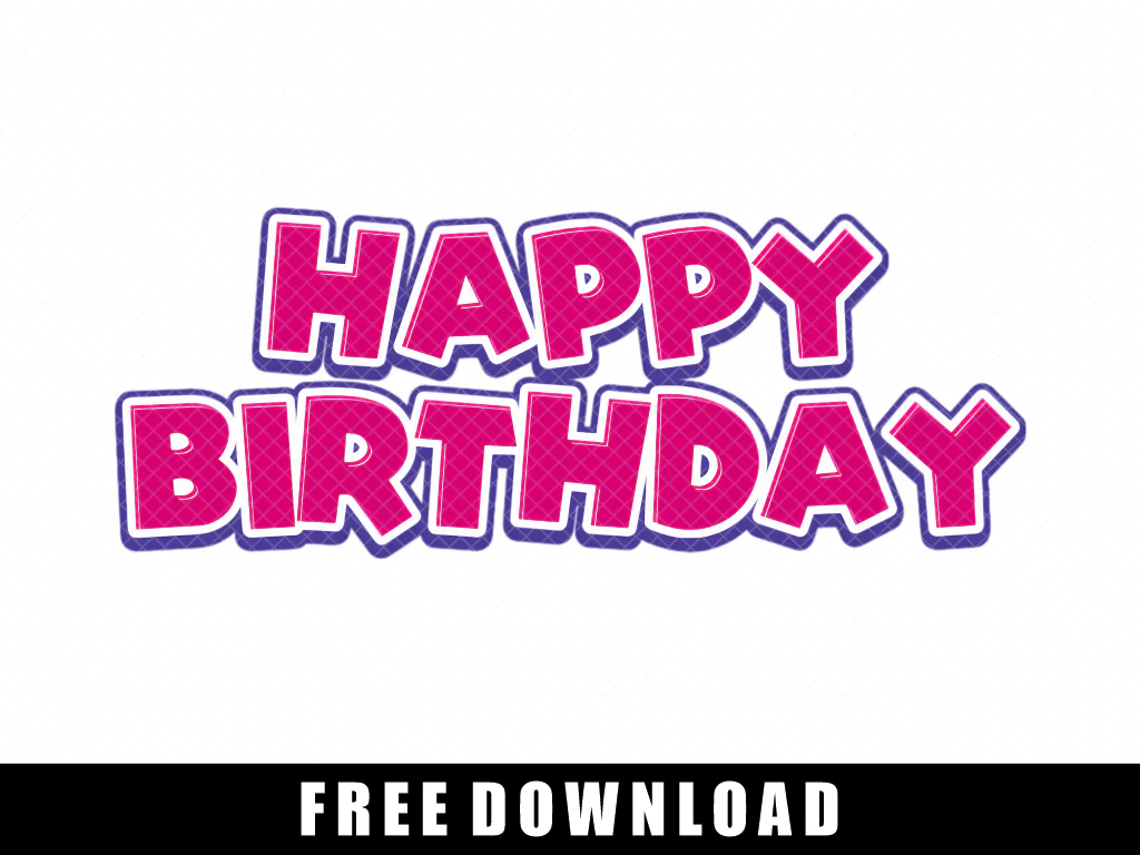 Pink Happy Birthday PNG Transparent