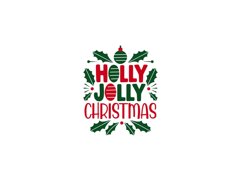 Holly Jolly Christmas SVG Cricut PNG EPS