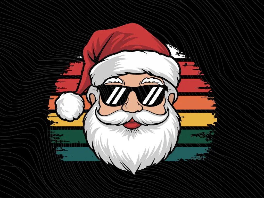 Face Santa Vintage Vector SVG