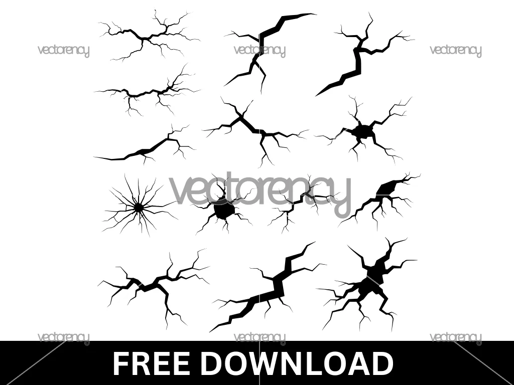Wall Cracks SVG Bundle Vector Free Download