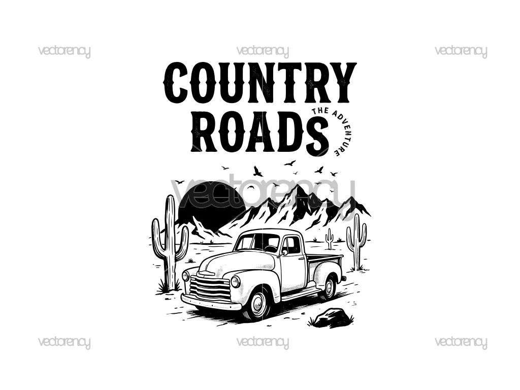 Country Roads Design Vector Graphic Design PNG