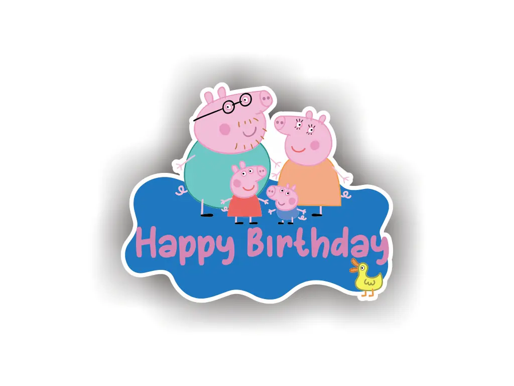 Peppa Pig Cake Topper PNG Free Download