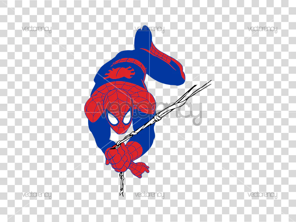 Spiderman Swinging PNG | Action Pose Clipart | Transparent Background