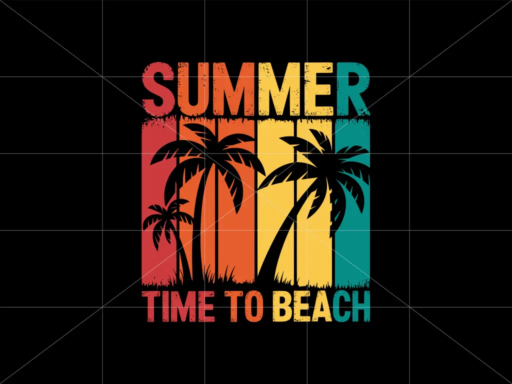 Summer Time To Beach PNG for DTF, SVG Cricut Download