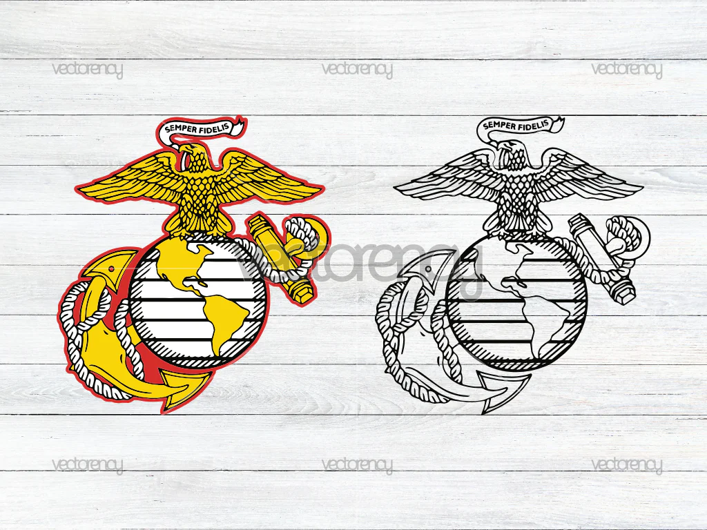 USMC Marine Corp Semper Fidelis SVG PNG Vector