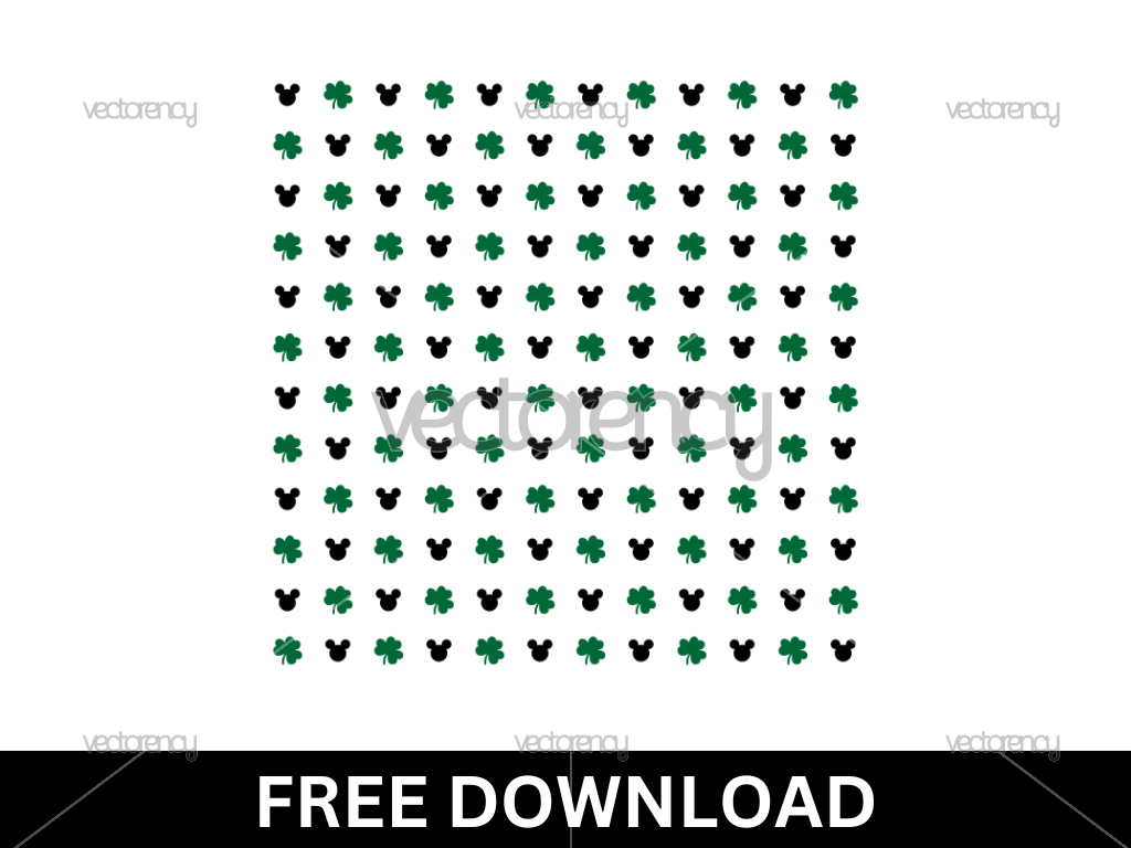 Free Mickey Mouse Pattern Clover Green Image