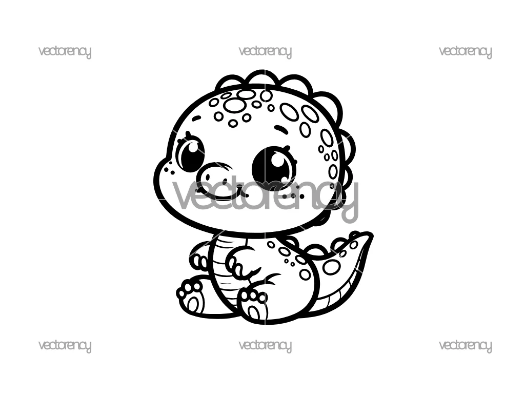 Baby Dinosaur Clip Art SVG
