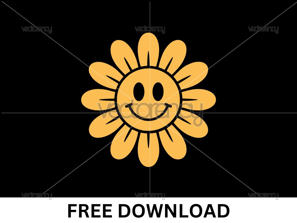Cartoon Sunflower SVG Free