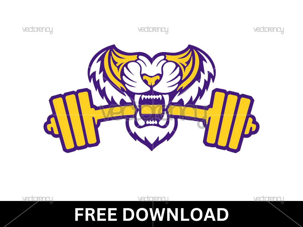 LSU Powerlifting SVG Free