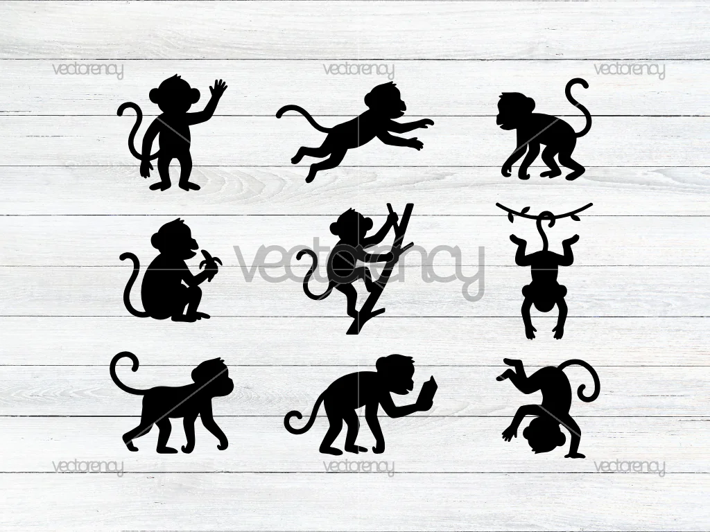 Curious George SVG Silhouette Image