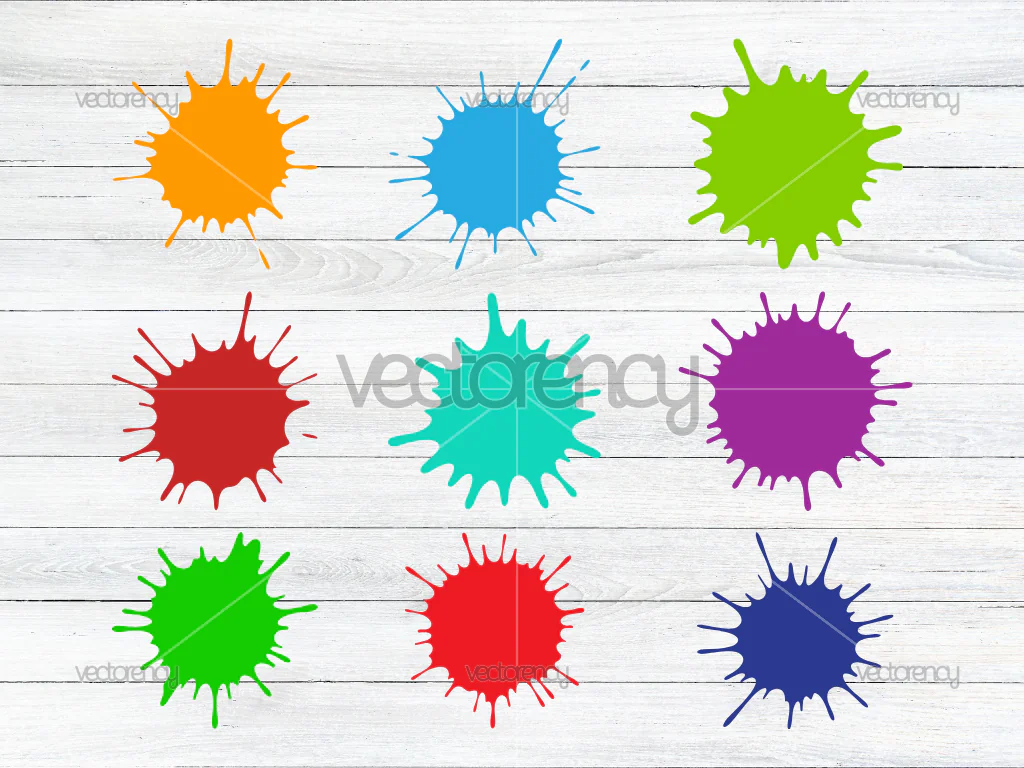 Color Splashes of Paint Fun Abstract Spots Vector Image SVG