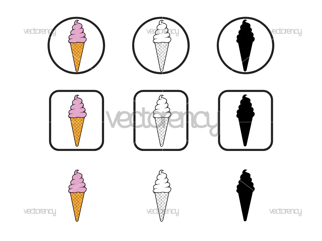 Ice Cream Cone SVG Clipart Image