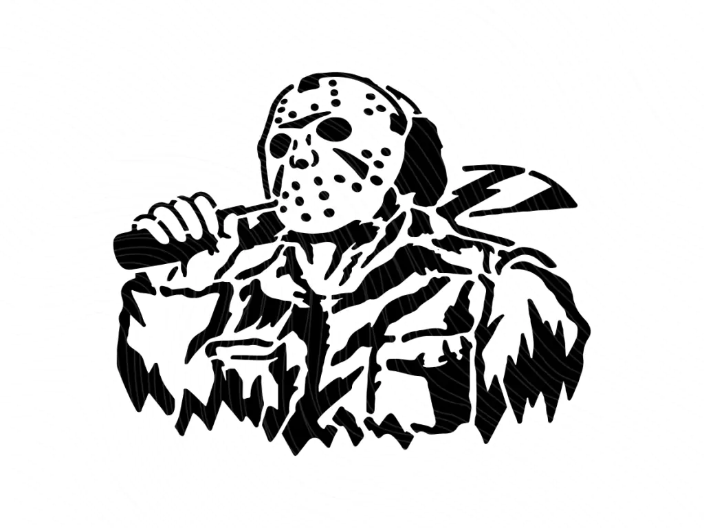 Jason Voorhees Stencil Pumpkin SVG Vector PNG