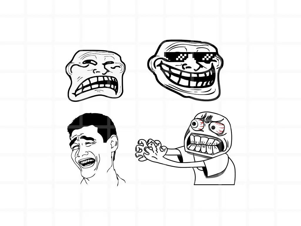 4 Troll Face PNG Meme SVG EPS Vector