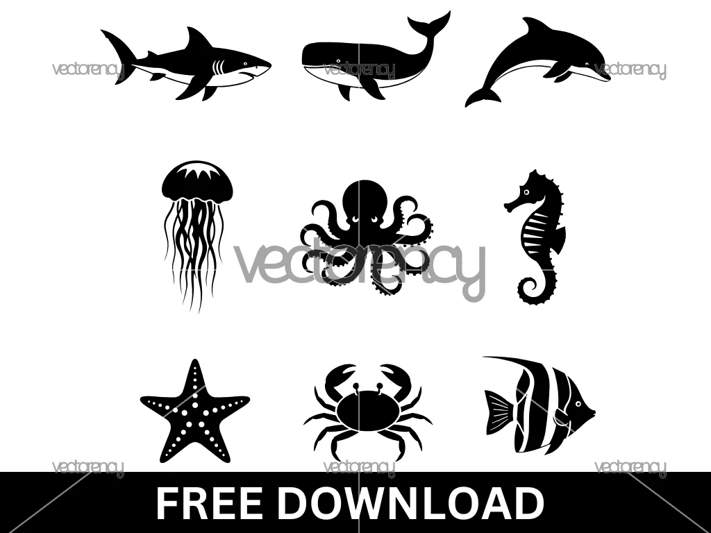 Free Sea life SVG Ocean Free Download Vector
