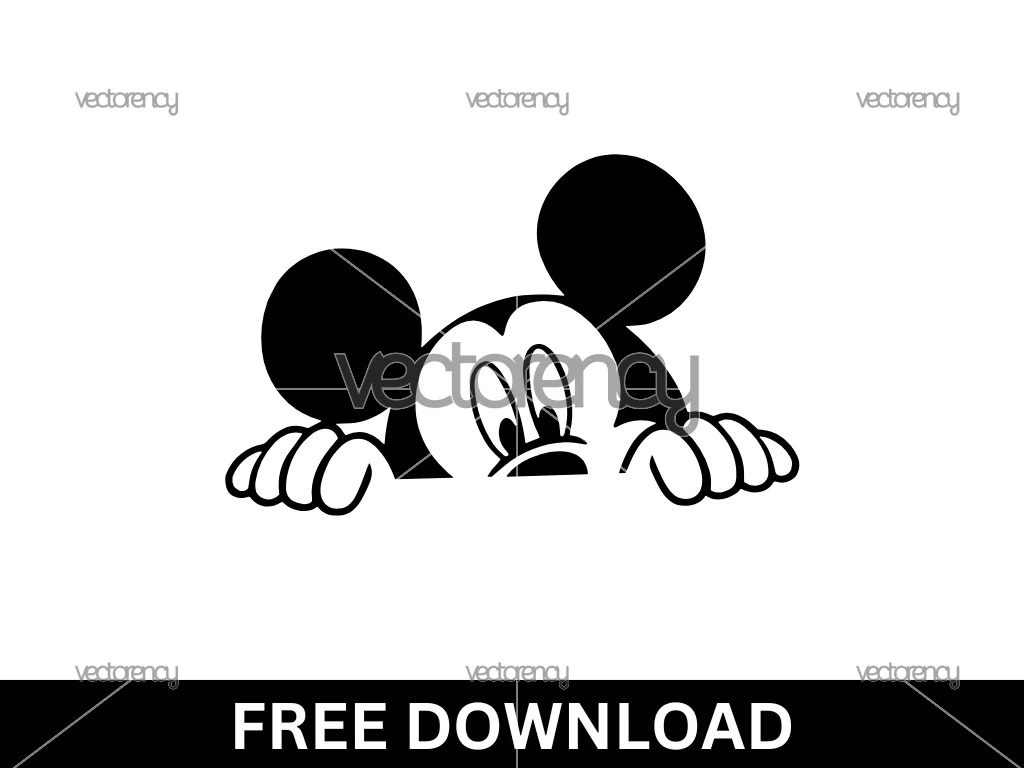 Mickey Mouse Peeking SVG