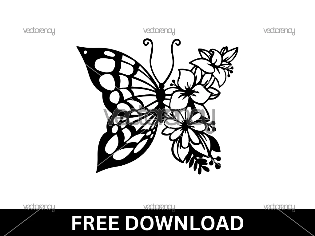 Butterfly Flowers SVG
