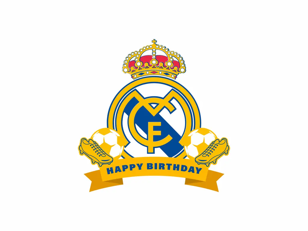 Real Madrid Birthday Cake Topper PNG Transparent