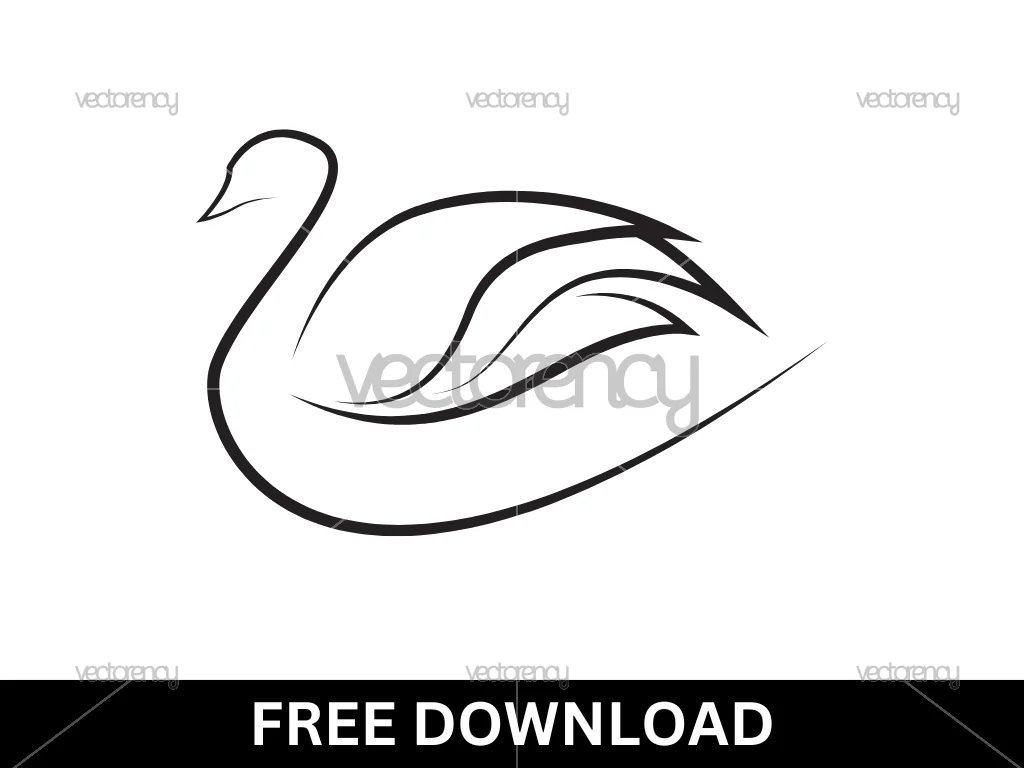 Swan Line Free Vector Logo