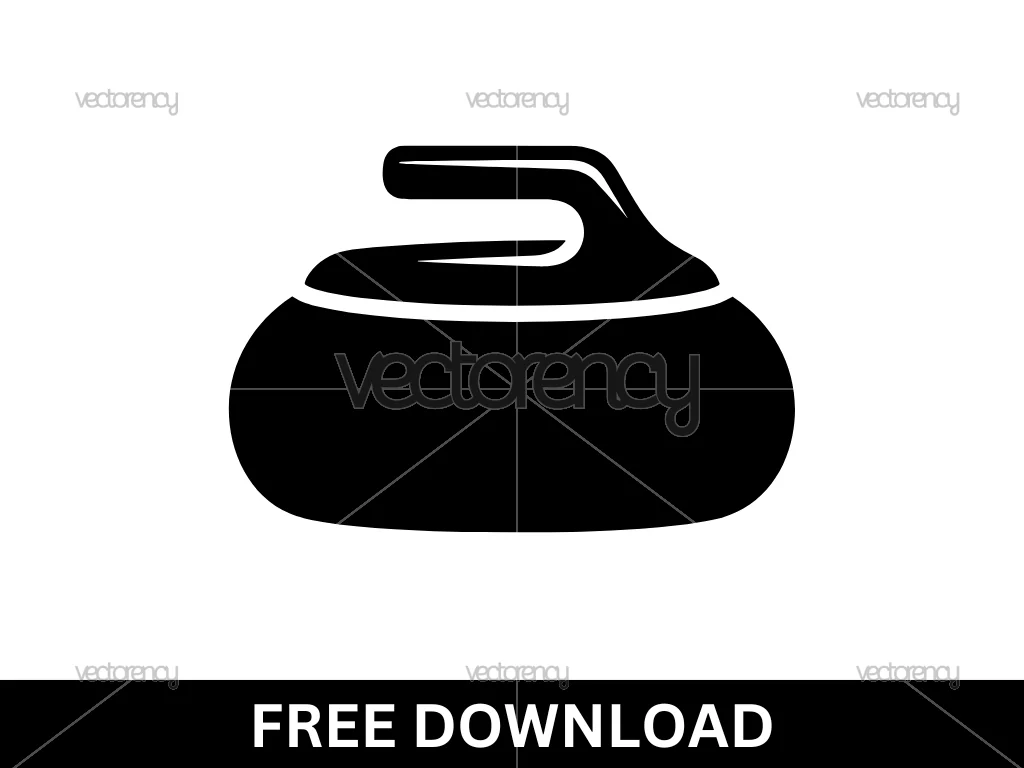 Curling Rock Silhouette SVG Free Download