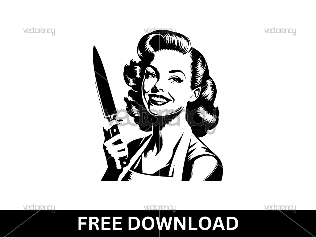 Free Vintage Pin-Up Young Woman Vector Download