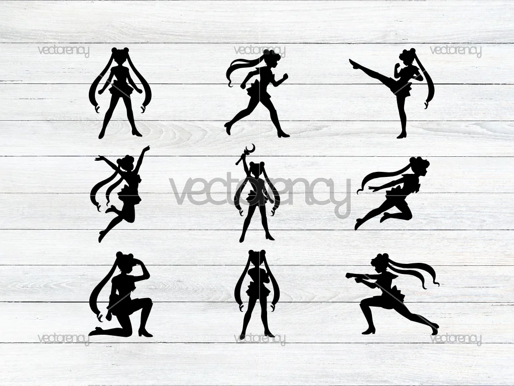 Sailor Moon SVG Silhouette Vector Cut File