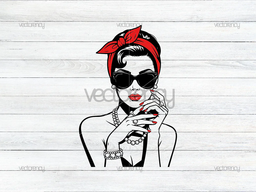 Glamorous Beautiful Woman Vector SVG
