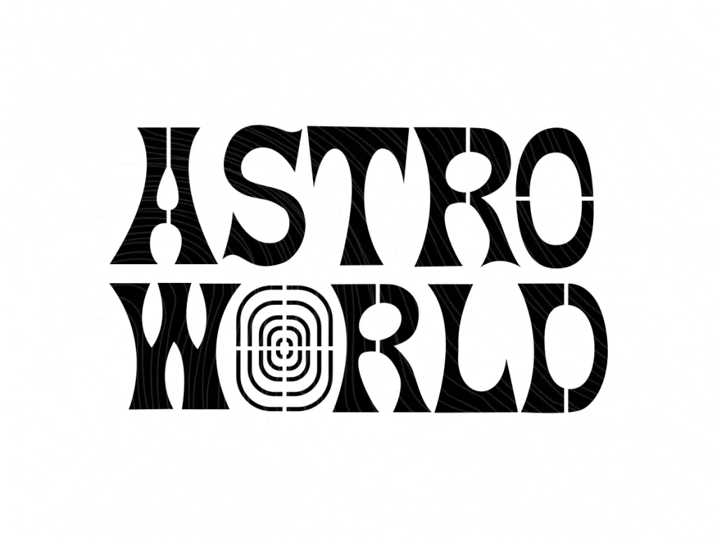 Astro World Logo Stencil Version SVG PNG