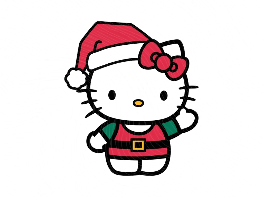 Hello Kitty Christmas Themed Vector PNG