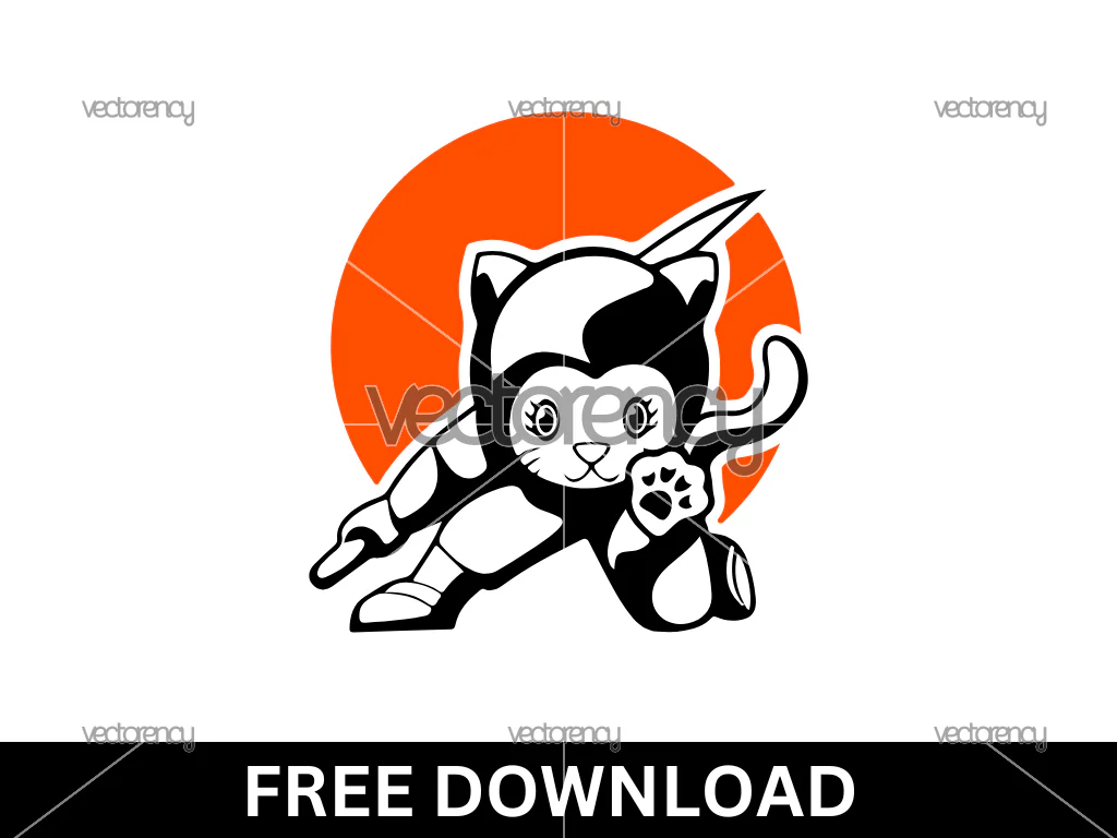 Ninja Kitty SVG Clipart Free Download