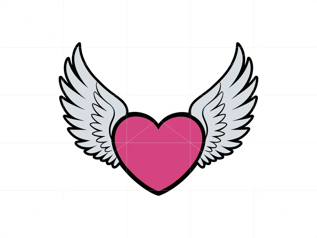 Heart Wings SVG Vector Image