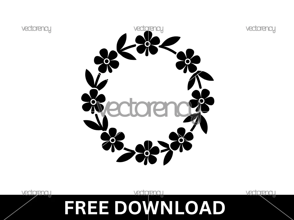 Easter Wreath Flowers SVG Clipart Free Download