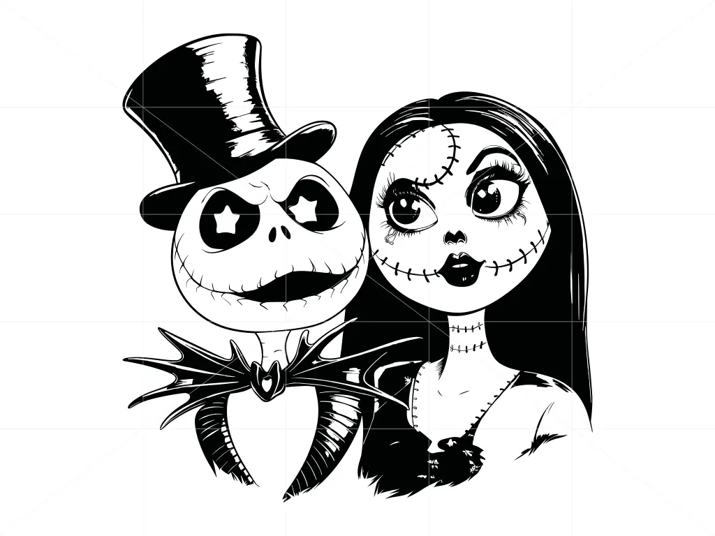 Jack Skellington and Sally SVG