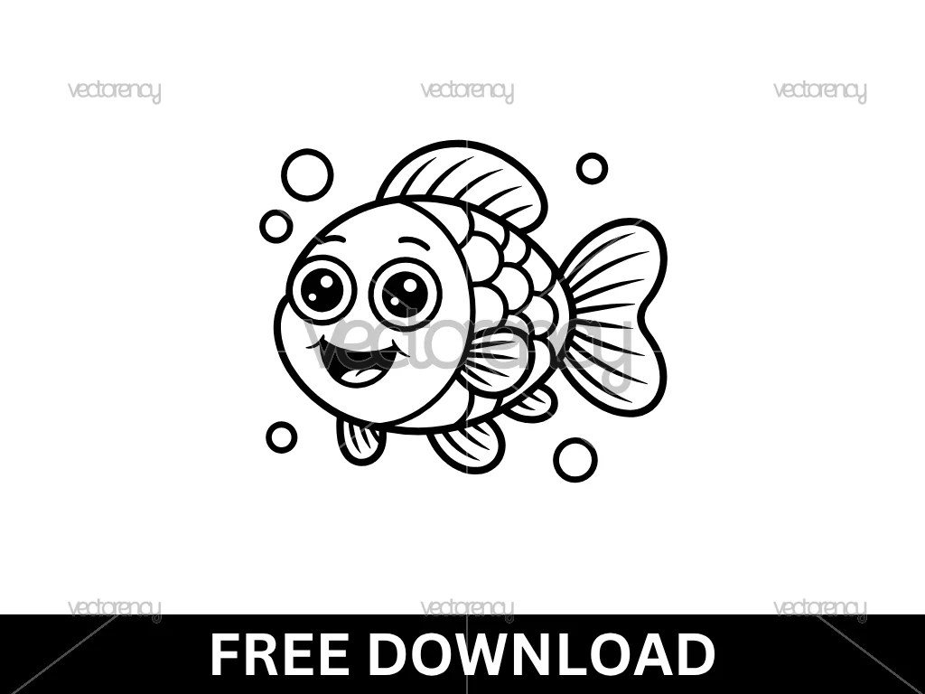 Free Cute Fish Outline