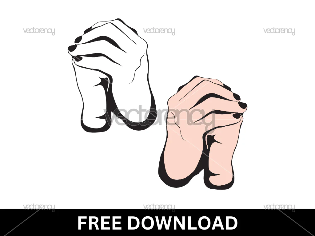 Praying Hands Illustration Free Download