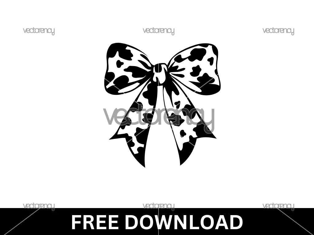 Bow Cow Print SVG Free