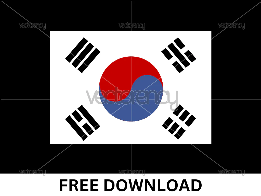 Free South Korea Flag SVG Layered