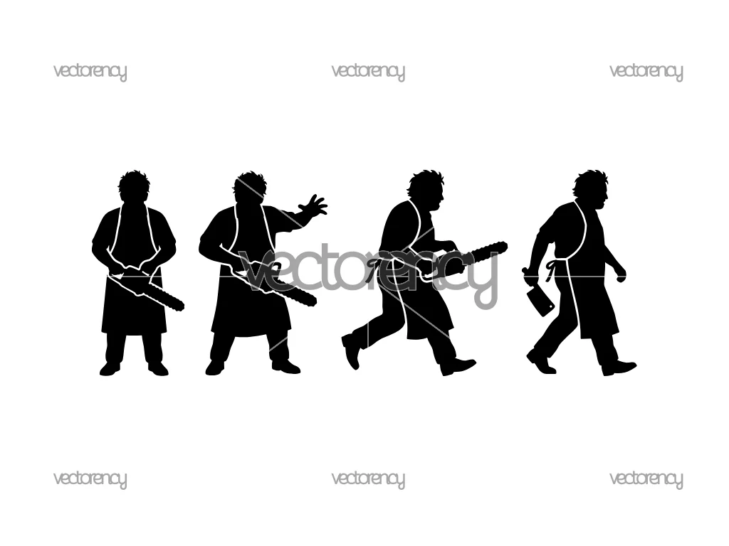 Leatherface Silhouette Vector Image SVG