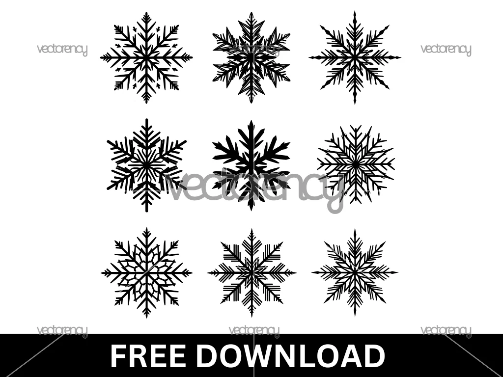9 Snowflake SVG Free
