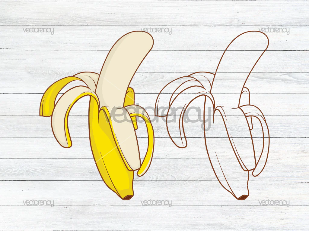 Peeled Banana Vector SVG