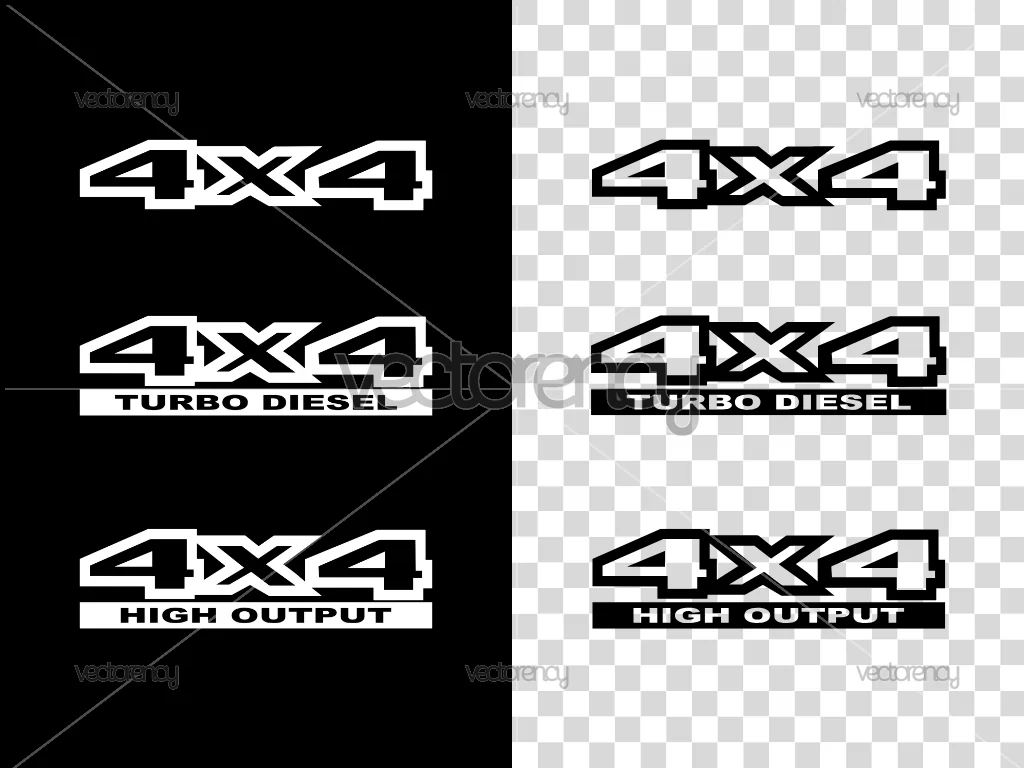 Jeep Cherokee 4x4 Turbo Diesel High Output Logo Vector SVG PNG