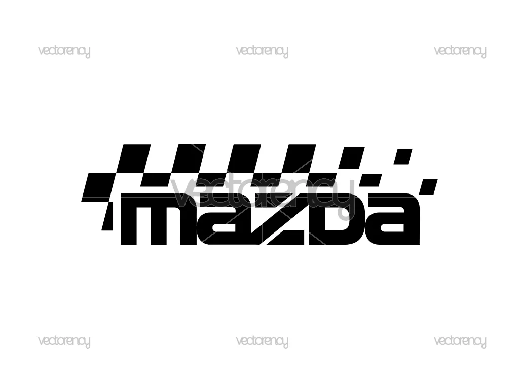 Mazda Checkered Racing Cutting Sticker File SVG PNG EPS