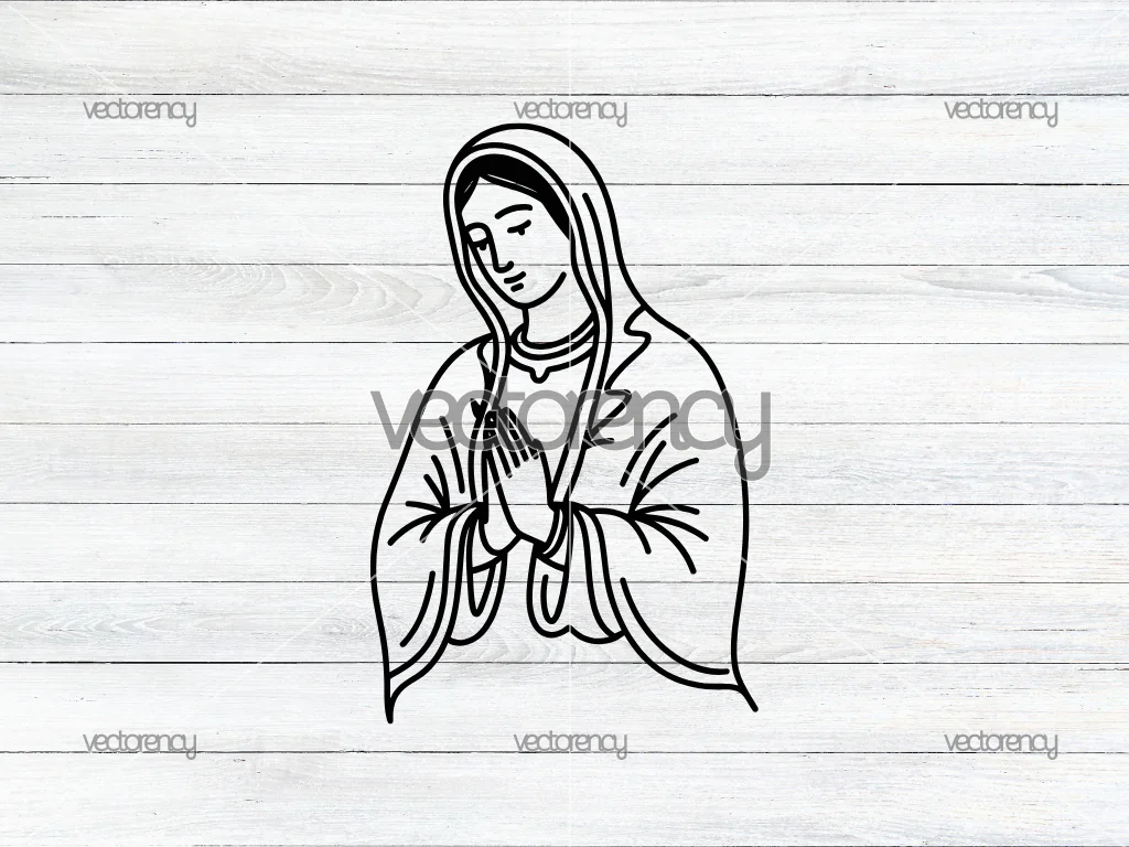 Virgen De Guadalupe SVG, Cricut, Outline
