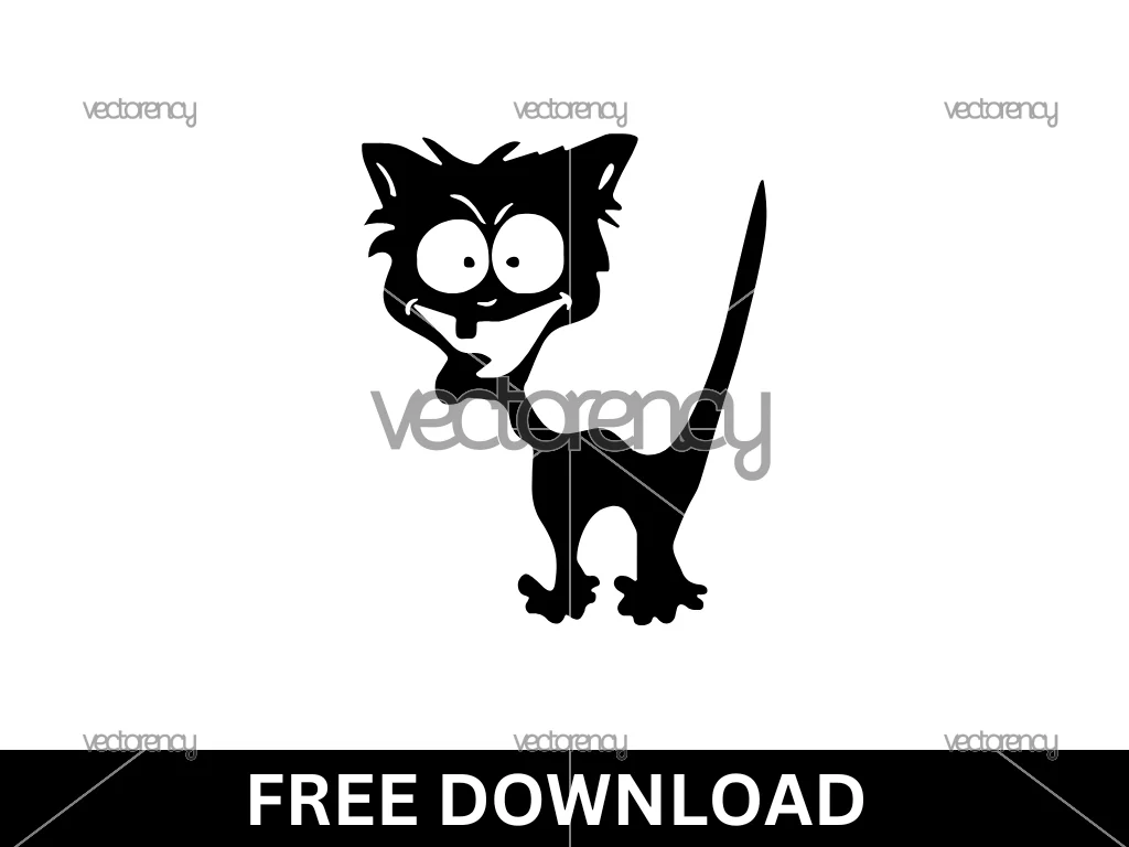 Crazy Pet Cat SVG Clipart Free