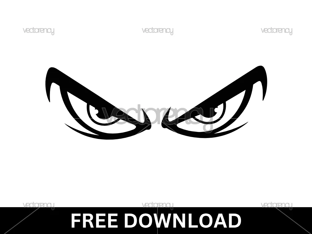 Free Angry Eyes SVG Outline