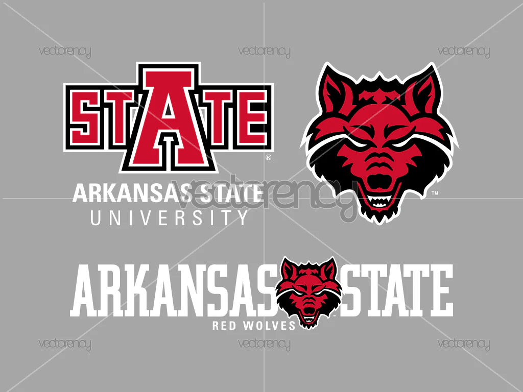 Arkansas State Logo Vector PNG Red Wolves SVG