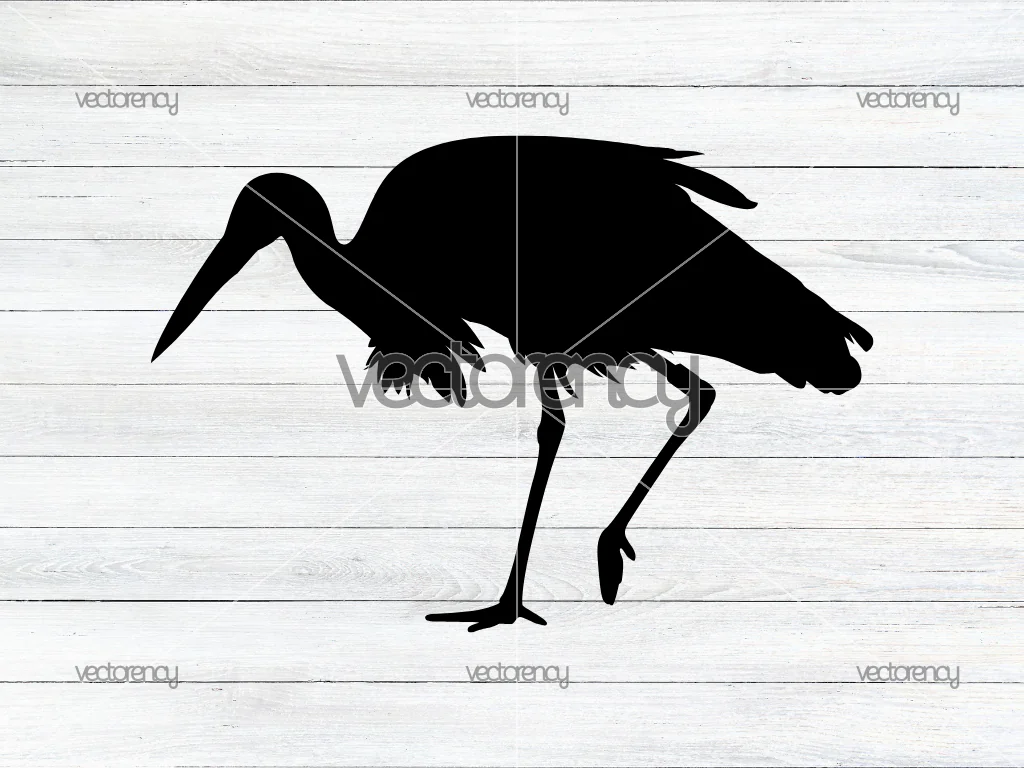 Stork Silhouette SVG Clipart
