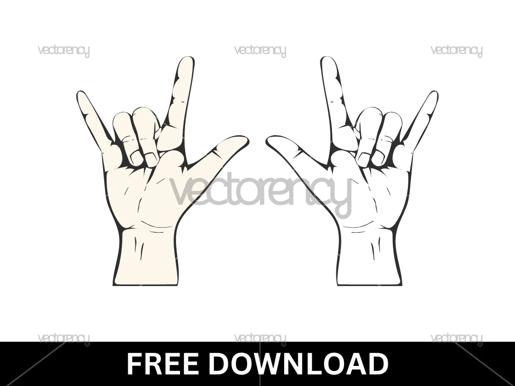 Rock n' Roll Hand Sign Free Vector SVG